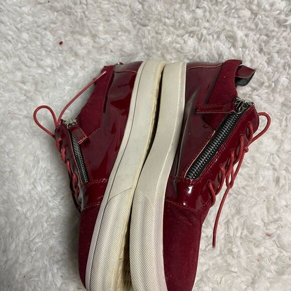 Giuseppe Zanotti Burgundy red Sneakers Low Top Double Zipper Size EU 41 US8 - Picture 7 of 12